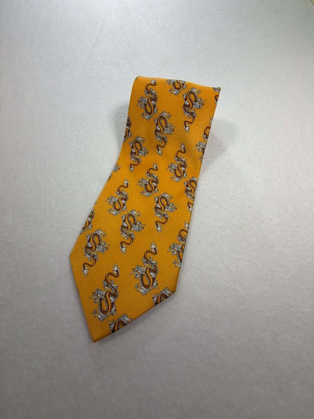Giorgio Armani Cravatte Silk Dragon Print Necktie Buisness